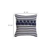 18 x 18 Handwoven Square Cotton Accent Throw Pillow; Classic Striped Pattern; Textured; White; Blue