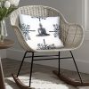 18 x 18 Square Accent Throw Pillow; Meditating Buddha; Soft Polyester Filling; Gray; White