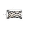 12 x 20 Rectangular Handwoven Jacquard Accent Lumbar Throw Pillow; Sequins; Geometric Design; White; Black