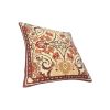 18 x 18 Square Cotton Accent Throw Pillow; Scrolled Floral Pattern; Multicolor