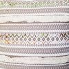 18 x 18 Handcrafted Square Jacquard Cotton Accent Throw Pillow; Vintage Applique Embroidery; Brown; White