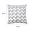 20 x 20 Modern Square Cotton Accent Throw Pillow; Simple Chevron Pattern; Gray; White