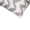 20 x 20 Modern Square Cotton Accent Throw Pillow; Simple Chevron Pattern; Gray; White
