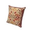 18 x 18 Square Cotton Accent Throw Pillow; Scrolled Floral Pattern; Multicolor