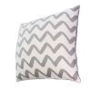 20 x 20 Modern Square Cotton Accent Throw Pillow; Simple Chevron Pattern; Gray; White