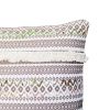 18 x 18 Handcrafted Square Jacquard Cotton Accent Throw Pillow; Vintage Applique Embroidery; Brown; White