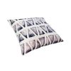 20 x 20 Modern Square Cotton Accent Throw Pillow; Triangular Pattern; Gray; White