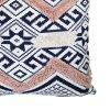 18 x 18 Handcrafted Square Jacquard Cotton Accent Throw Pillow; Geometric Tribal Pattern; White; Black; Beige