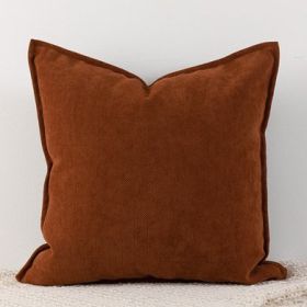 Living Room Sofa Herringbone Pattern Chenille Pillowcase (Option: Caramel color-45x45cm)